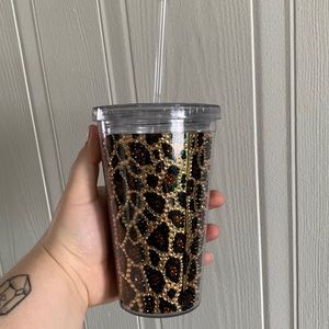 Leopard Print Bedazzled Tumbler